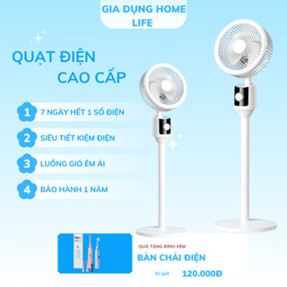 Quạt điện cây đứng độ ồn thấp nhiều cấp số, thiết kế nhỏ gọn có núm vặn xoay quạt tiện lợi, điều chỉnh chiều cao dễ dàng