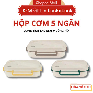  Hộp Cơm Chia 5 Ngăn LocknLock Divided Lunch Box LCB952 Dung Tích 1.4L 3 Màu Lựa Chọn - K-MALL 