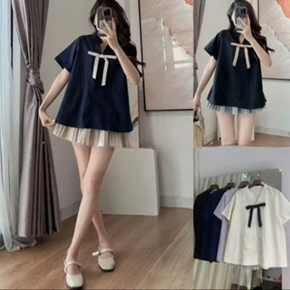 [Bigsize] Áo sơ mi phối nơ (không kèm chân váy) xinh xắn dễ thương đủ size 50-100kg