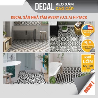  Giấy DECAL Decal24h Dán Sàn Toilet Giả Gạch Bông Keo Xám Chuyên Dụng Chống Trơn Trượt - Size 150cm 