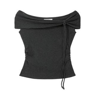 Áo thun nữ trễ vai tay ngắn - Croptop dây rút eo, dáng ôm tôn dáng, chất liệu co giãn, thời trang hè hot trend [ E_A02 ]