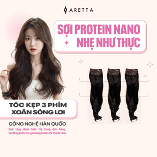 Set 3 Mảnh Tóc Giả Kẹp Phím Cao Cấp ARETTA Dáng Xoăn Sóng Lơi 45cm - 55 cm