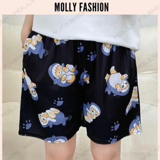 Quần short unisex hoạt hình MOFUSAND | Form rộng thun lạnh đi chơi/teambuilding Molly Fashion