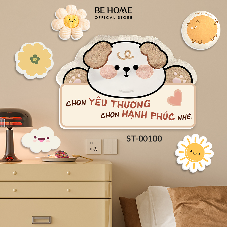 Tranh Dán Sticker Ngộ Nghĩnh Tranh Dán Tường,Decor Phòng Ngủ, Homestay, Spa, Phòng Khách - Behome De
