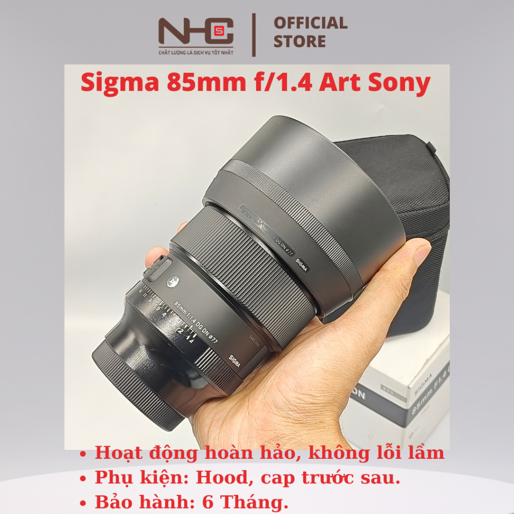 Fullbox Ống kính Cũ - Sigma 85mm f/1.4 DG DN Art For Ngàm Sony - BH 6 Tháng