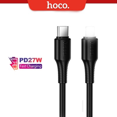 Cáp sạc nhanh PD27W  TypeC to IP  Hoco X120 dây dẻo siêu bền dùng cho ip6/7/8/X/11/12/13/14 dài 100CM