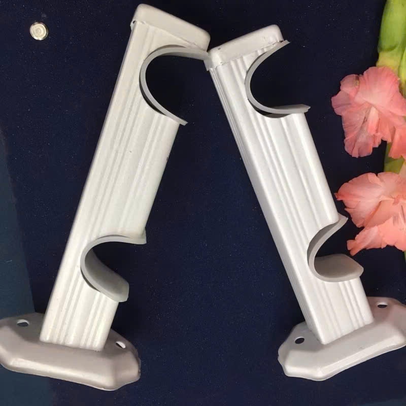 Trụ kép rèm cửa gắn tường, chân đỡ thanh treo rèm, giá đỡ màn cửa sổ dành cho rèm 2 lớp