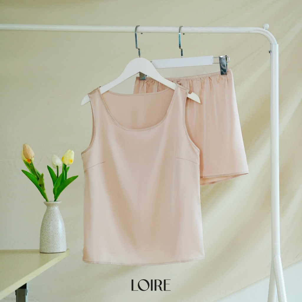 Bộ Đồ Ngủ Lụa Cộc Basic  Dáng Lụa Tơ Mềm Nhẹ Êm Thông Thoáng LOIRECHIC BCC01