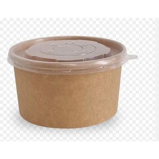 Hộp giấy kraft 1000ML- nắp PET trong