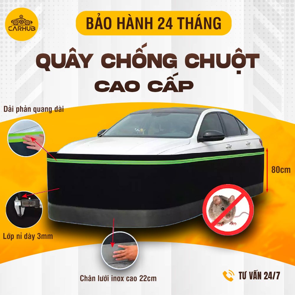 Quây Chống Chuột Ô Tô Cao Cấp Cho Xe 4-7 chỗ, Bảo hành 24 Tháng | Lưới Chống Chuột Ô Tô Cứng Cáp, Bảo vệ xe hiệu quả