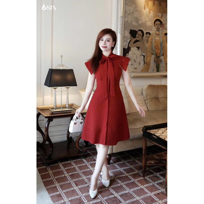 Váy ALICE thắt nơ vai xẻ