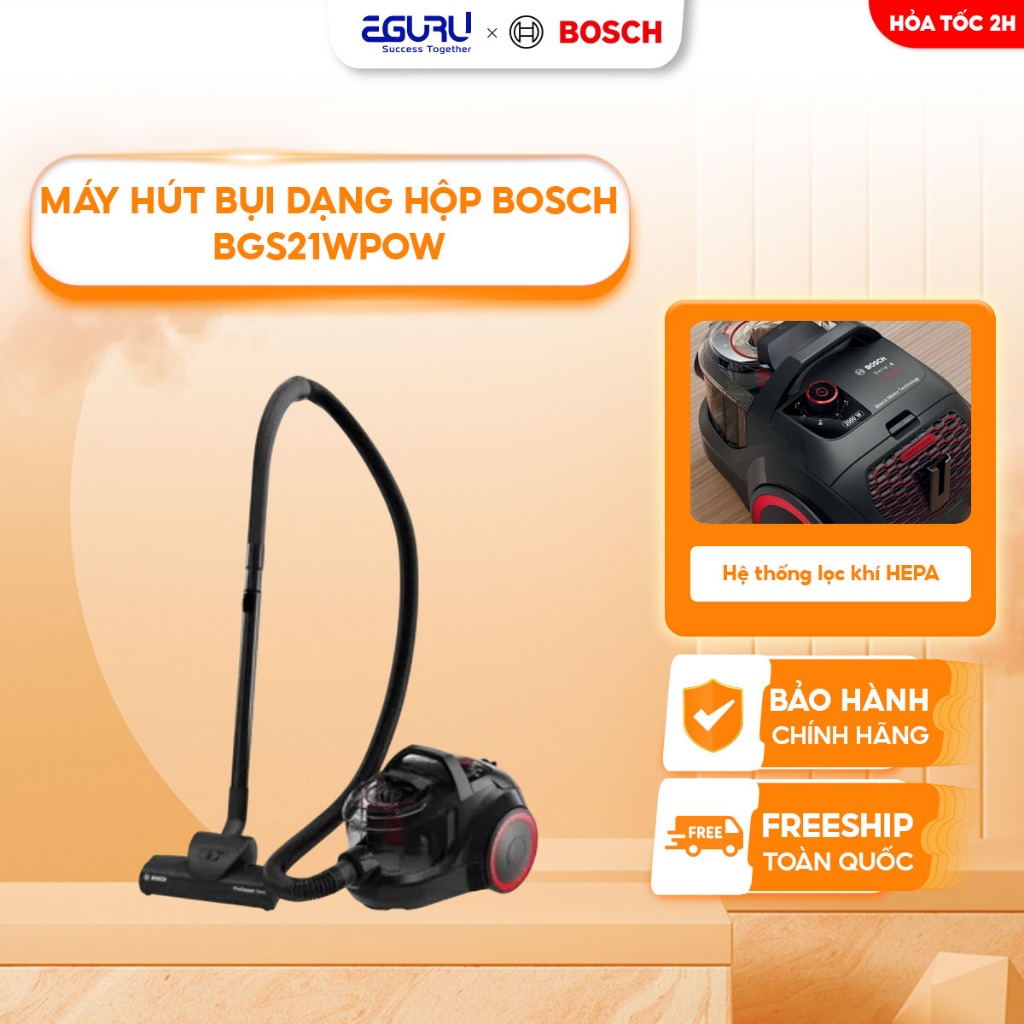 Máy hút bụi Bosch BGS21WPOW 2000W [Bảo hành chính hãng 2 năm]