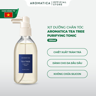 Xịt Dưỡng Chân Tóc Kiềm Dầu Chiết Xuất Tràm Trà AROMATICA Tea Tree Purifying Tonic 100ml