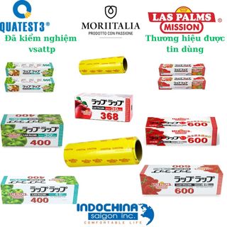 Màng bọc thực phẩm 600 LasPalms chính hãng nhiều mét khổ rộng 30cm co giản tốt bám dính tốt an toàn thực phẩm