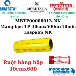 Màng bọc thực phẩm 600 LasPalms chính hãng 45cm dài 500m dẻo dai bám dính tốt an toàn vệ sinh thực phẩm