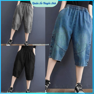 Quần Ngố lửng nữ vải bò giấy cạp chun co giãn thoáng mát dành cho nữ [M33]- quần áo huyền anh