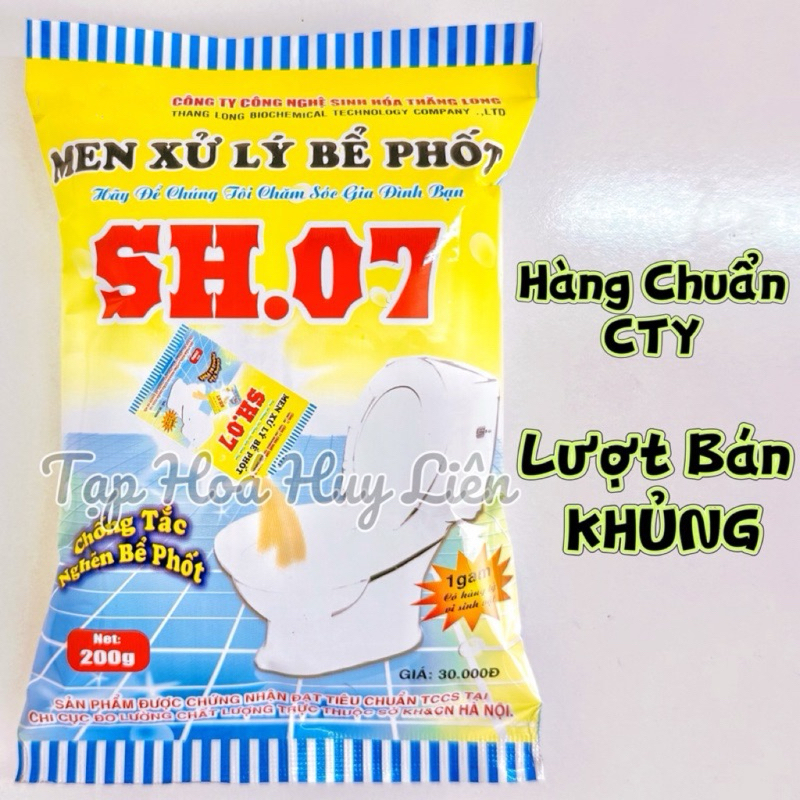 10 Gói Sinh Học Chống Đầy Hầm Bồn Cầu, Khử Mùi Hôi, Giúp Nước Xả Nhanh Mạnh SH07 (200g / Gói) - Phân Phối Sỉ Toàn Quốc