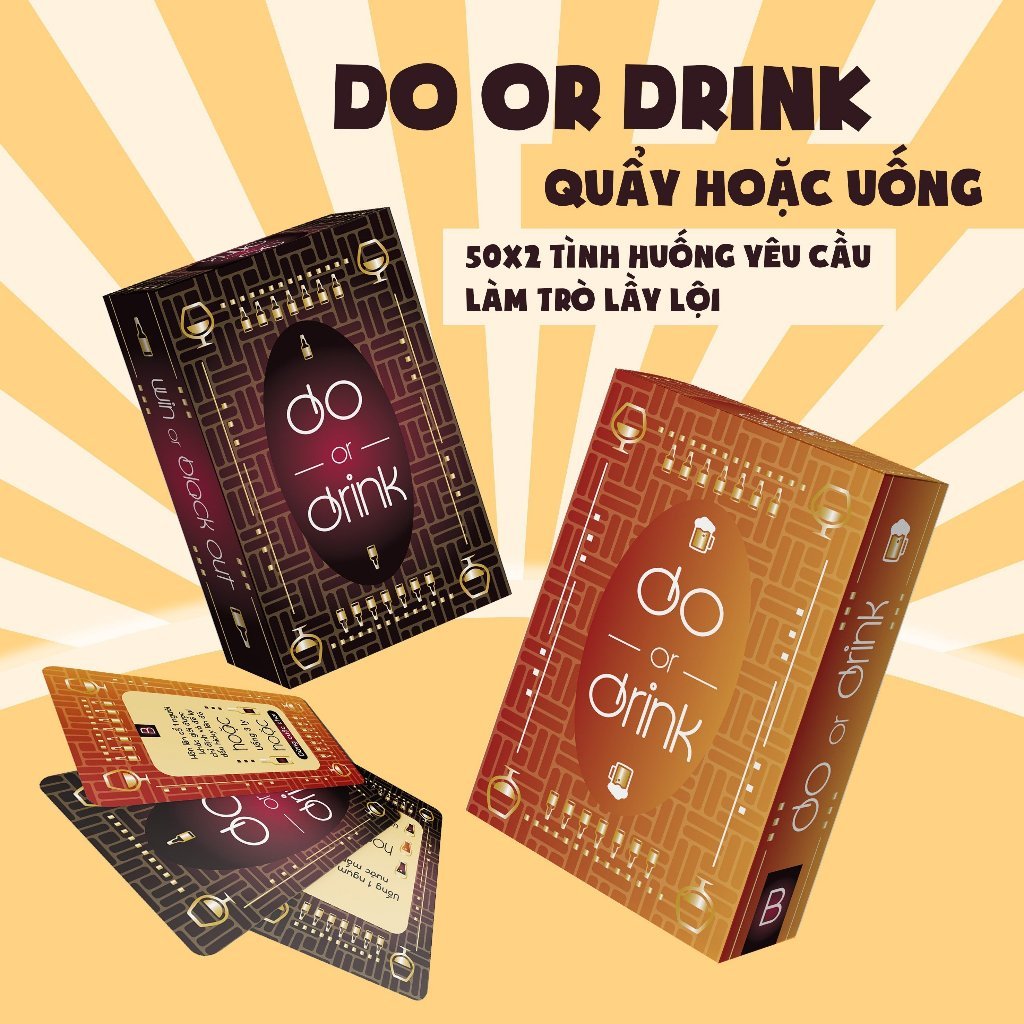 Bộ Bài Do Or Drink Party Game Thẻ Bài Nhậu Việt Hoá Drinking Game 50 Lá