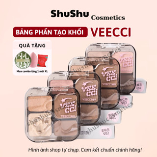 Bảng Phấn Tạo Khối VEECCI Hightlight Bắt Sáng Tự Nhiên Tích Hợp Má Hồng Lâu Trôi Chống Nước SHUSHU COSMETICS