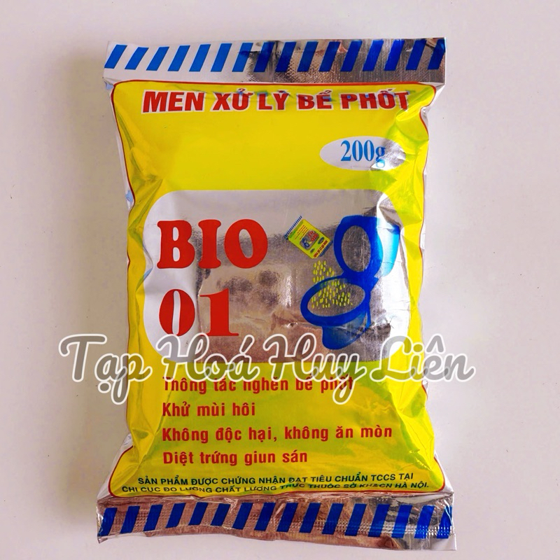 10 Gói Sinh Học Chống Đầy Hầm Bồn Cầu, Khử Mùi Hôi, Giúp Nước Xả Nhanh Mạnh Bio 01 (200g / Gói) - Phân Phối Sỉ Toàn Quốc