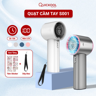 Quạt cầm tay S01 100 cấp độ gió quạt cầm tay mini sạc điện pin 4000mAh màn hình LED Quickool