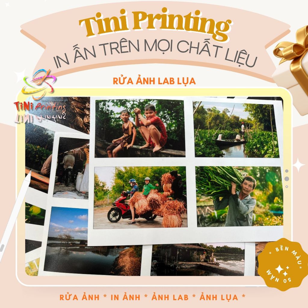 Combo 10 ảnh ÉP LỤA theo yêu cầu bền màu 50 năm nhiều kích thước 6x9, 10x15, 13x18, 15x21 thương hiệu Tini Printing