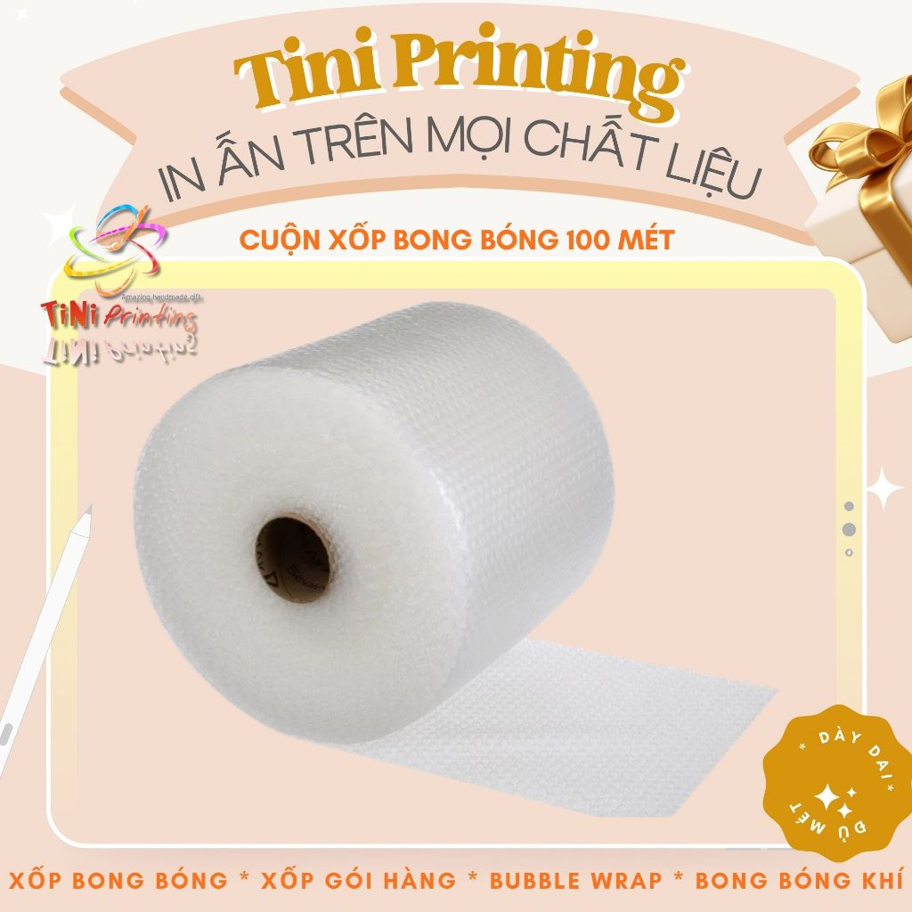 100m xốp bong bóng gói hàng bubble wrap bbw Tini Printing chống xốc, chống vỡ giao Hỏa Tốc .