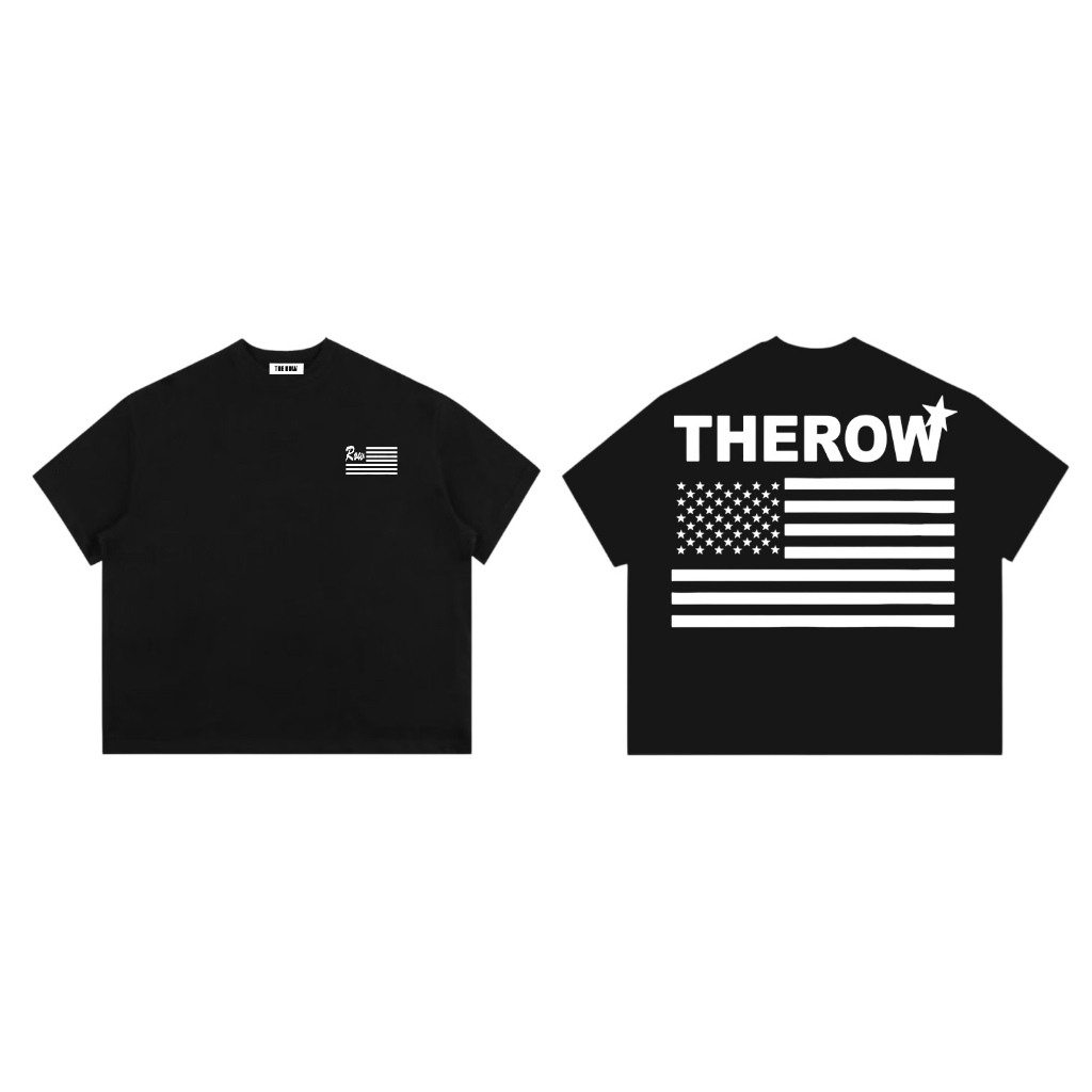 Áo Thun Boxy Local Brand THEROW Tay Ngắn Cotton 250gsm " CỜ MỸ " Áo Phông Forrm Rộng Mùa Hè Kiểu Đẹp Unisex Nam Nữ | BigBuy360 - bigbuy360.vn