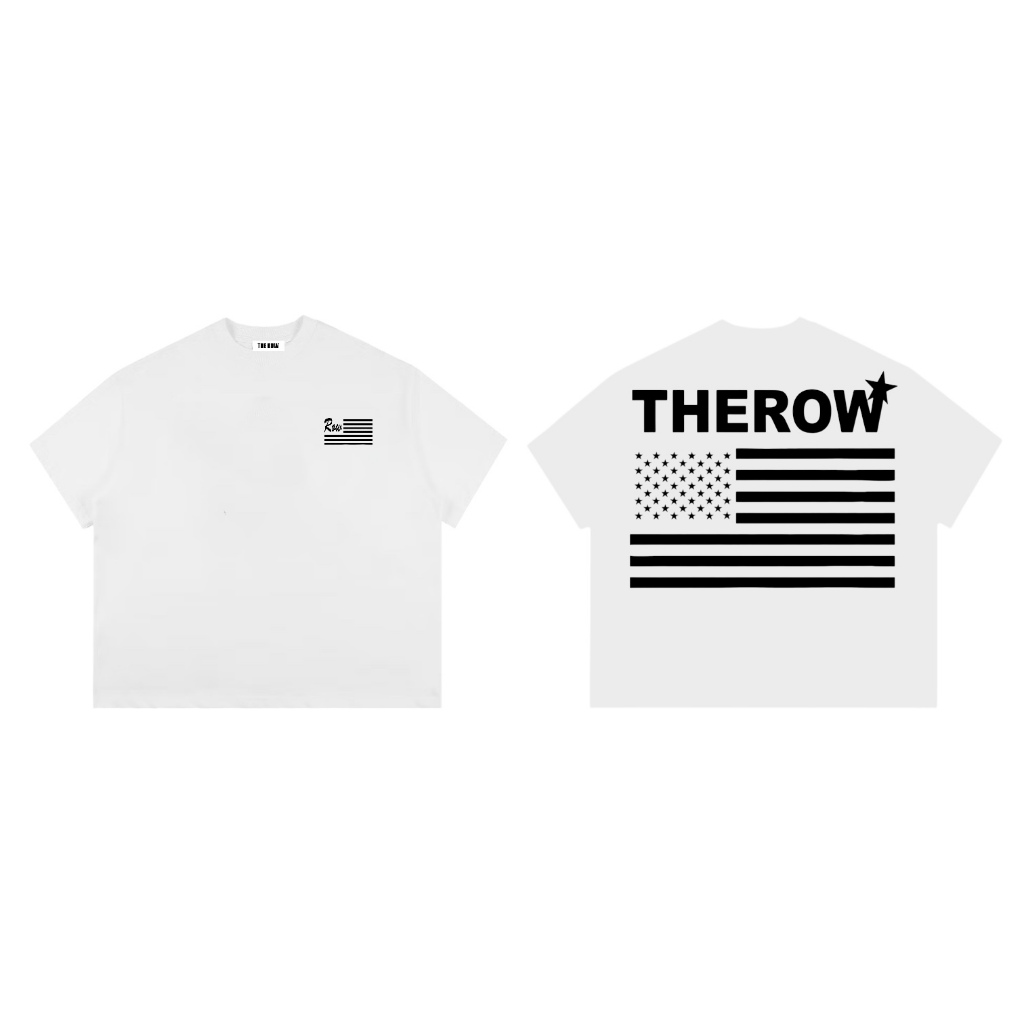 Áo Thun Boxy Local Brand THEROW Tay Ngắn Cotton 250gsm " CỜ MỸ " Áo Phông Forrm Rộng Mùa Hè Kiểu Đẹp Unisex Nam Nữ | BigBuy360 - bigbuy360.vn