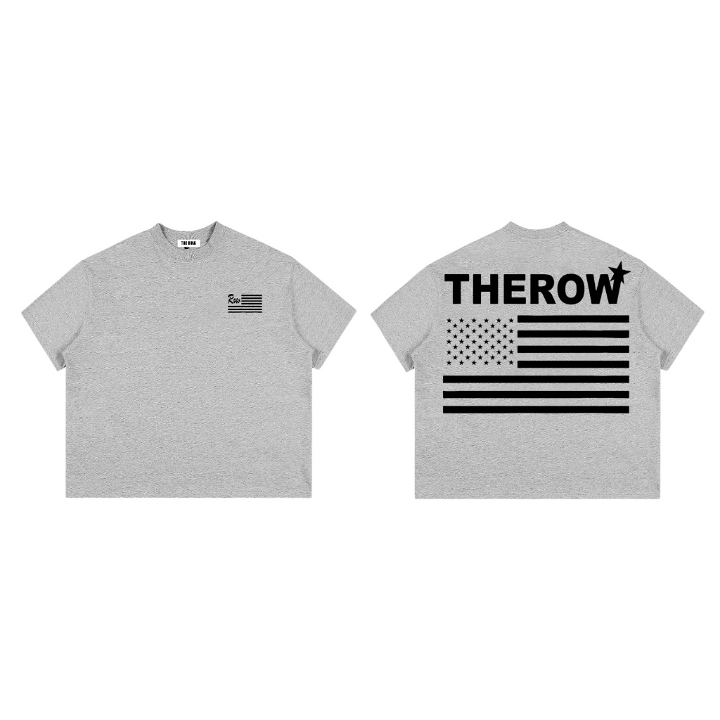 Áo Thun Boxy Local Brand THEROW Tay Ngắn Cotton 250gsm " CỜ MỸ " Áo Phông Forrm Rộng Mùa Hè Kiểu Đẹp Unisex Nam Nữ | BigBuy360 - bigbuy360.vn