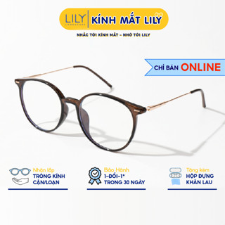 Gọng kính mắt tròn nam nữ LILY EYEWEAR chất liệu nhựa thanh mảnh nhẹ nhàng màu sắc thời trang 83083