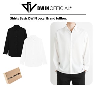 Áo sơ mi nam nữ dài tay DWIN trơn basic chất nhung chéo Hàn cao cấp chống nhăn