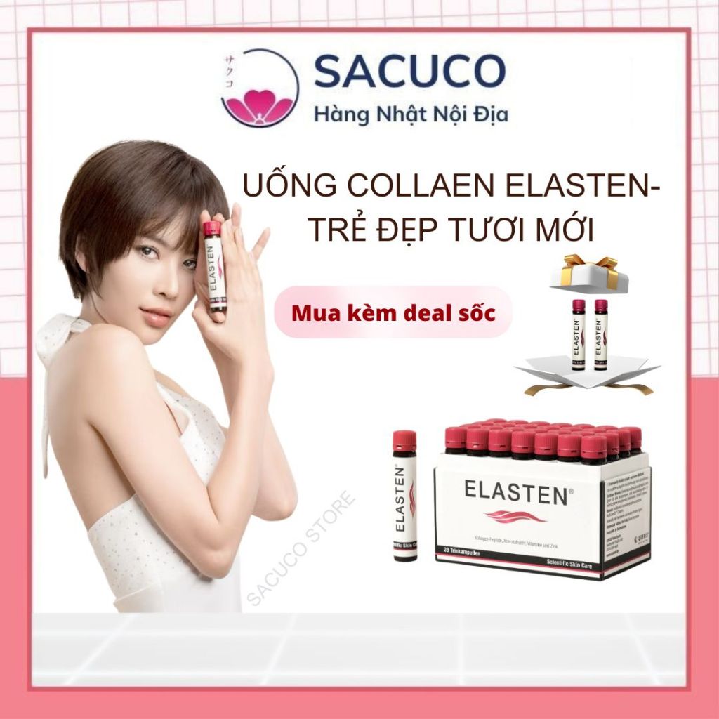 [Hàng Công Ty] Collagen Elasten Giúp Da Căng Mịn, Chống Lão Hóa, Hỗ Trợ Cho Tóc Chắc Khỏe 28 ống 25ml