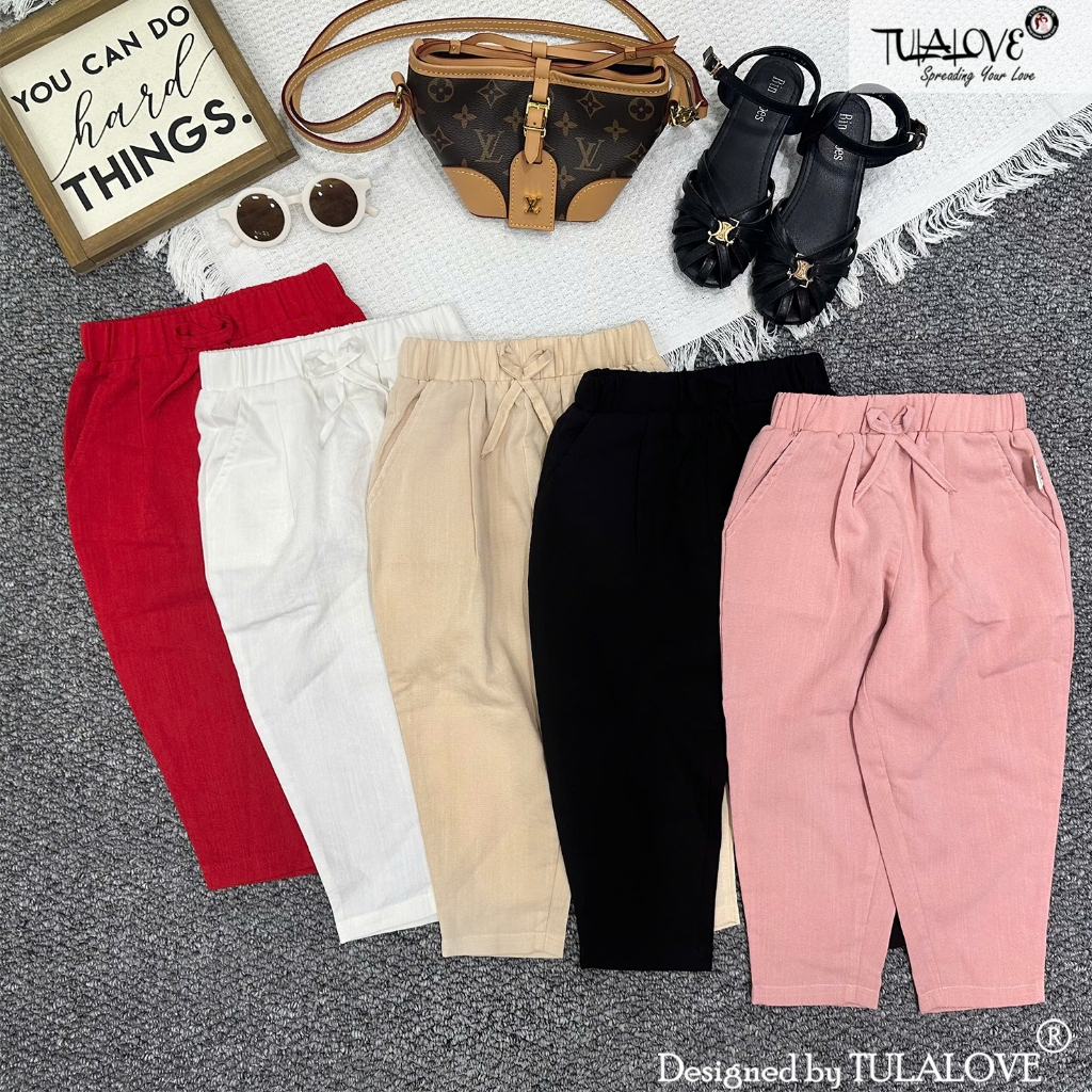 Quần Dài Bé Gái Dáng Baggy Vải Đũi Xước Quần Dài Cho Bé Tulalove