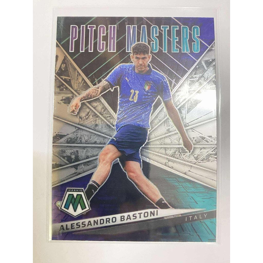 Thẻ bóng đá #L608 Alessandro Bastoni Italy Picth Masters Panini Mosaic FlFA Road To Wc 2021/22