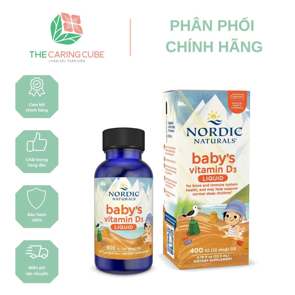Vitamin D3 thuần tinh khiết Nordic Naturals Bay air nội địa - The Caring Cube