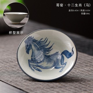 Chén Sứ Cảnh Đức Dùng Thưởng Trà Họa Tiết 12 Con Giáp Dung Tích Từ 50 ml Tới 70 ml