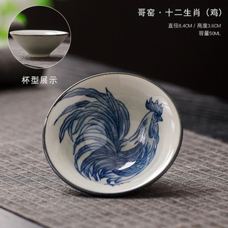 Chén Sứ Cảnh Đức Dùng Thưởng Trà Họa Tiết 12 Con Giáp Dung Tích Từ 50 ml Tới 70 ml