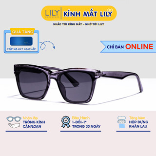  Kính râm nam nữ LILY EYEWEAR kính mát mắt vuông chống tia UV400 chống bụi đi đường bảo vệ mắt 3547 