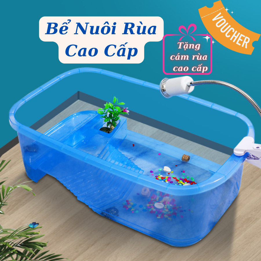 Bể Nuôi Rùa, Chậu Nuôi Rùa Bằng Nhựa Hình Chữ Nhật Chuyên Dụng Dành Cho Rùa Và Bò Sát Hàng Cao Cấp