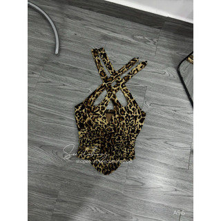  ÁO YẾM 4 DÂY CUT-OUT NỮ HOẠ TIẾT DA BÁO  hình shop chụp thật  A96 