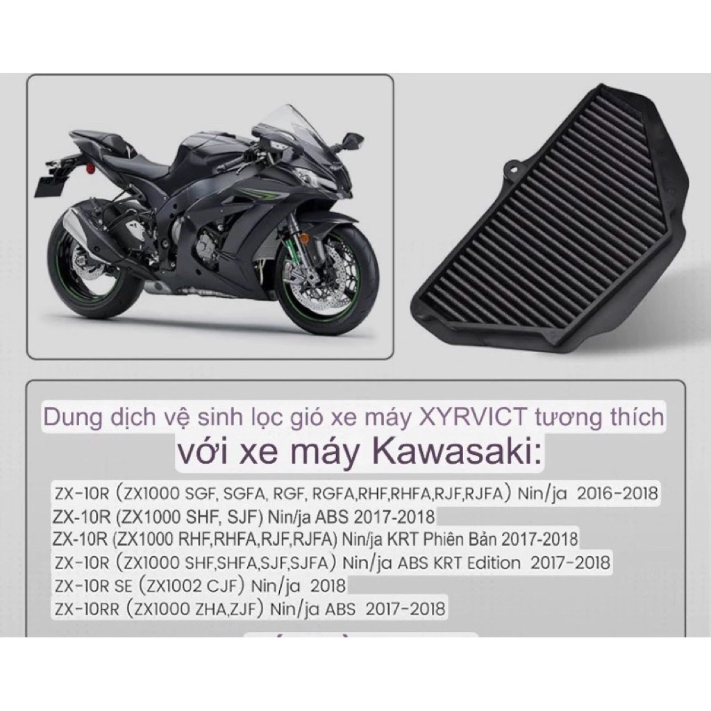 Lọc gió - lọc gió vĩnh cửu  kawasaki zx10r zx10r abs  2011-2020