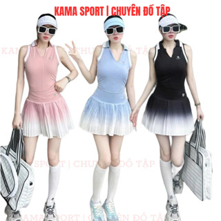 Bộ tập thể thao nữ, bộ mix áo và chân váy xếp ly chất thun lạnh mềm chuyên tập pickleball , tennis, cầu lông BP87