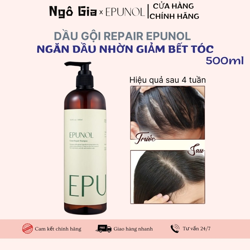 Dầu Gội Giảm Dầu Nhờn Và Giảm Ngứa Da Đầu Epunol Green Repair 500ml