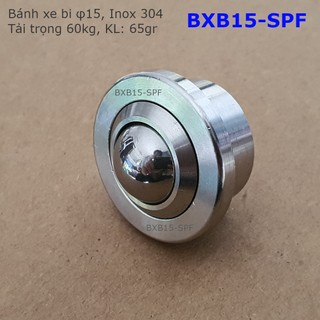 Bánh xe đa hướng, bánh xe bi, phi 15 inox 304, tải trọng 60kg - BXB15-SPF
