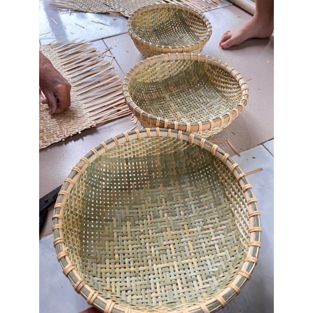 Rổ tre từ cật tre nứt mây