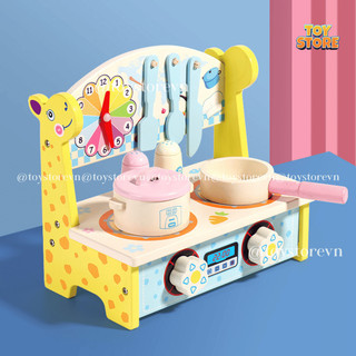  Bộ đồ chơi bếp gỗ cao cấp cho bé toystore Fudaer không kèm thức ăn màu pastel dễ thương 