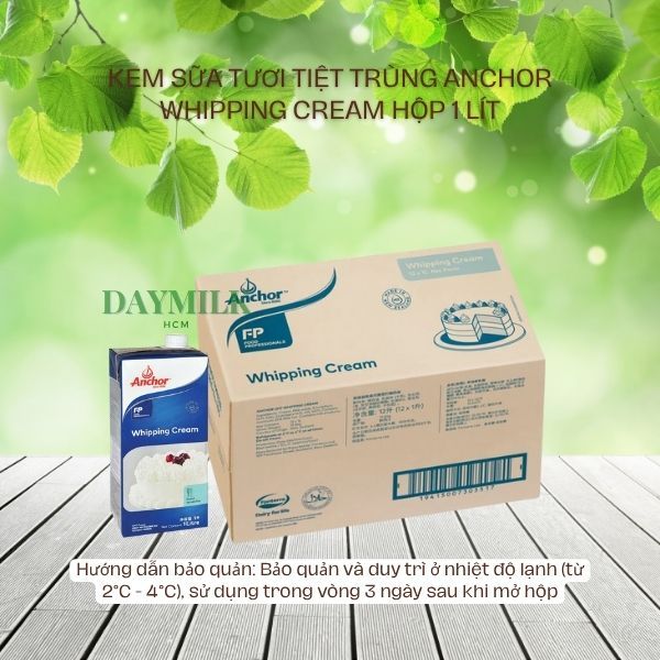 Kem sữa tươi Anchor – Thùng 12 Hộp 1L - Anchor Whipping Cream