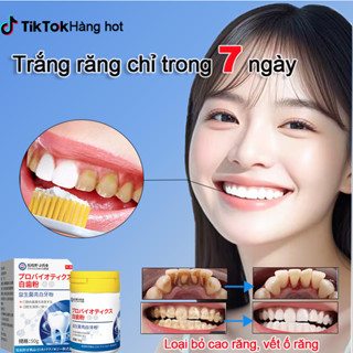 Bột đánh răng Probiotic Nhật Bản Làm Trắng Răng Cấp Tốc  50g  Làm trắng nhanh, sạch mảng bám, hết hôi miệng và cao răng