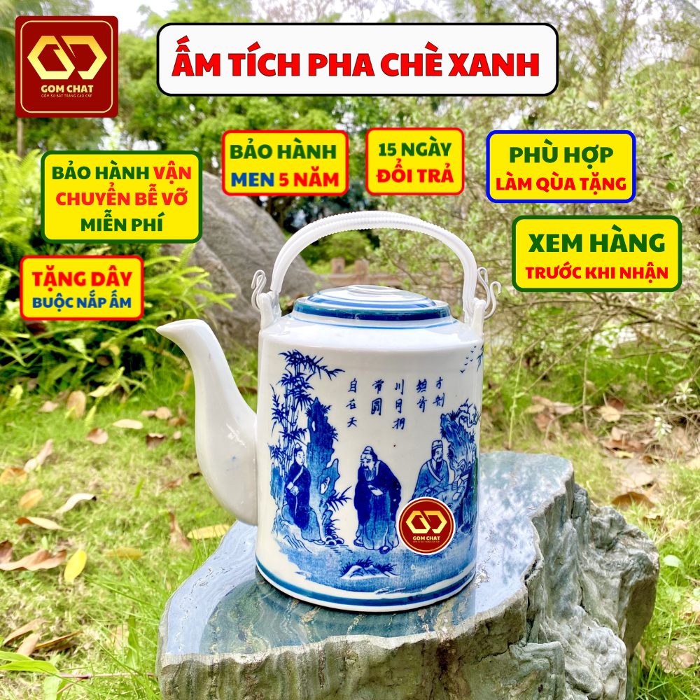 Ấm Tích, Ấm Tích Ủ Chè Xanh, Ấm Tích Pha Trà Gốm Sứ Bát Tràng Cao Cấp